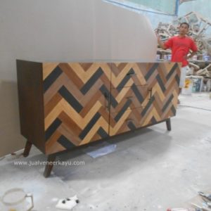 Veneer Kayu Motif Zig-zag