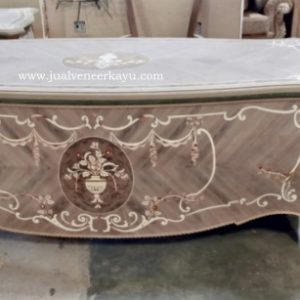 Jasa Tempel Meja Bombai Veneer Motif