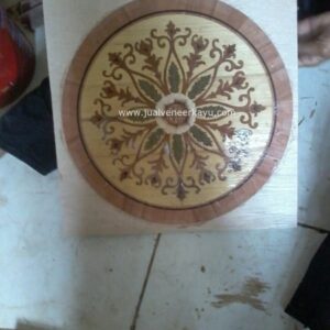 Veneer meja makan motif